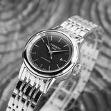 Buy Shop Tissot Carson Automatic Black Dial Silver Steel Strap Watch For Women - T085.207.11.051.00 USA Online