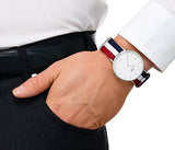 Buy Shop Daniel Wellington Classic Cambridge White Dial Two Tone Nylon Strap Watch For Men - DW00100017 USA Online