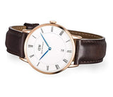 Buy Shop Daniel Wellington Dapper Bristol White Dial Brown Leather Strap Watch For Men - DW00100086 USA Online