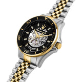 Buy Shop Maserati SFIDA Automatic Skeleton Black Dial Two Tone Steel Strap Watch For Men - R8823140010 USA Online
