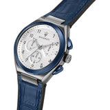 Buy Shop Maserati Triconic Chronograph White Dial Blue Leather Strap Watch For Men - R8871639001 USA Online