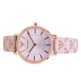 Buy Shop Emporio Armani Classic White Dial Beige Leather Strap Watch For Women - AR11008 USA Online