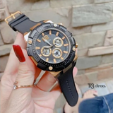 Buy Shop Guess Navigator Chronograph Black Dial Black Rubber Strap Watch for Men - GW0264G3 USA Online