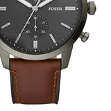 Buy Shop Fossil Townsman Chronograph Gray Dial Brown Leather Strap Watch for Men - FS5522 USA Online