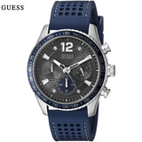 Buy Shop Guess Fleet Chronograph Black Dial Blue Rubber Strap Watch for Men - W0971G2 USA Online