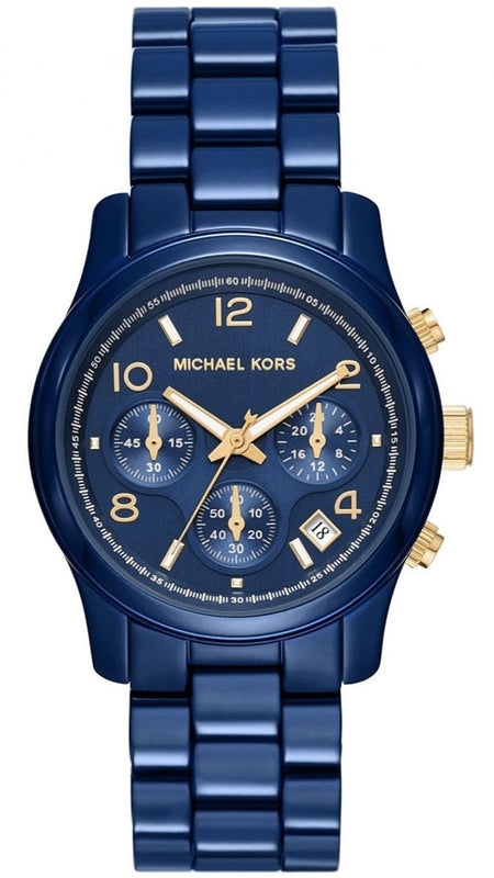 Buy Shop Michael Kors Runway Analog Blue Dial Blue Steel Strap Watch for Women - MK7332 USA Online