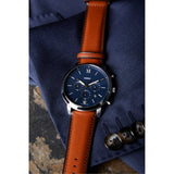 Buy Shop Fossil Neutra Chronograph Blue Dial Brown Leather Strap Watch for Men - FS5791 USA Online