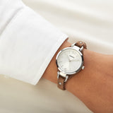 Buy Shop Fossil Georgia White Dial Brown Leather Strap Watch for Women - ES3060 USA Online