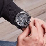 Buy Shop Diesel Mega Chief Chronograph Grey Dial Grey Steel Strap Watch for Men - DZ4282 USA Online