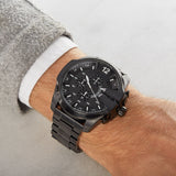Buy Shop Diesel Mega Chief Chronograph Black Dial Black Steel Strap Watch For Men - DZ4283 USA Online