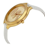Buy Shop Michael Kors Slim Runway Quartz Gold Dial White Leather Strap Watch For Women - MK2389 USA Online
