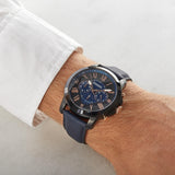 Buy Shop Fossil Grant Chronograph Black Dial Blue Leather Strap Watch for Men - FS5061 USA Online