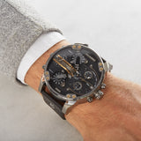 Buy Shop Diesel Mr Daddy 2.0 Chronograph Black Dial Black Leather Strap Watch For Men - DZ7348 USA Online