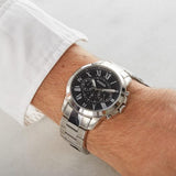 Buy Shop Fossil Grant Chronograph Black Dial Silver Steel Strap Watch for Men - FS4736 USA Online