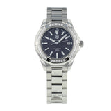 Buy Shop Tag Heuer Aquaracer Quartz Diamonds Black Dial Silver Steel Strap Watch for Women - WAY131P.BA0748 USA Online