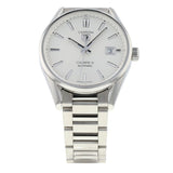 Buy Shop Tag Heuer Carrera Automatic Caliber 5 White Dial Silver Steel Strap Watch for Men - WAR211B.BA0782 USA Online