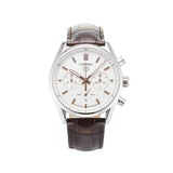 Buy Shop Tag Heuer Carrera Chronograph White Dial Brown Leather Strap Watch for Men - CBN2013.FC6483 USA Online