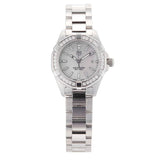 Tag Heuer Aquaracer Diamonds Mother of Pearl White Dial Silver Steel Strap Watch for Women - WBD1413.BA0741