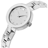 Buy Shop Movado Sapphire Diamonds Silver Dial Silver Steel Strap Watch For Women - 606814 USA Online
