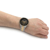 Buy Shop Michael Kors Layton Chronograph Black Dial Two Tone Steel Strap Watch For Men - MK8784 USA Online