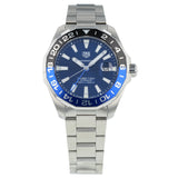 Buy Shop Tag Heuer Aquaracer GMT Calibre 6 Automatic Blue Dial Silver Steel Strap Watch for Men - WAY201T.BA0927 USA Online