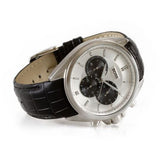 Buy Shop Hugo Boss Casual Chronograph Silver Dial Black Leather Strap Watch For Men - HB1512880 USA Online