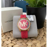 Buy Shop Michael Kors Janelle Three Hand Red Dial Red Rubber Strap Watch For Women - MK7142 USA Online