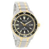 Citizen Eco Drive Promaster Diver Black Dial Two Tone Steel Strap Watch For Men - BN0194-57E