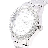 Buy Shop Guess Dazzler Diamonds Silver Dial Silver Steel Strap Watch for Women - W0335L1 USA Online