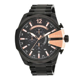 Buy Shop Diesel Mega Chief Chronograph Black Dial Black Steel Strap Watch For Men - DZ4309 USA Online