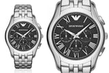 Buy Shop Emporio Armani Classic Chronograph Black Dial Silver Steel Strap Watch For Men - AR1786 USA Online