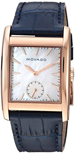 Buy Shop Movado Heritage Mother of Pearl White Dial Blue Leather Strap Watch For Women - 3650052 USA Online