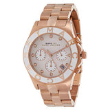Buy Shop Marc Jacobs Blade Chronograph White Dial Rose Gold Steel Strap Watch for Women - MBM3082 USA Online