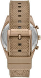 Michael Kors Warren Chronograph Beige Dial Beige Nylon Strap Watch for Men - MK9145