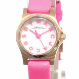 Buy Shop Marc Jacobs Henry White Dial Pink Leather Strap Watch for Women - MBM1237 USA Online