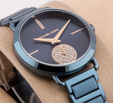 Buy Shop Michael Kors Portia Blue Dial Blue Stainless Steel Strap Watch for Women - MK3680 USA Online