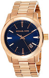 Buy Shop Michael Kors Runway Blue Dial Rose Gold Stainless Steel Strap Watch for Women - MK7065 USA Online