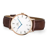 Buy Shop Daniel Wellington Dapper St Mawes White Dial Brown Leather Strap Watch For Men - DW00100083 USA Online
