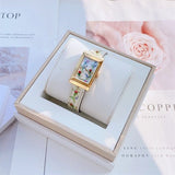 Buy Shop Gucci G-Frame Floral Mother of Pearl Dial White Leather Strap Watch For Women - YA147407 USA Online