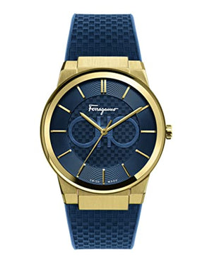 Buy Shop Salvatore Ferragamo Sapphire Blue Dial Blue Rubber Strap Watch for Men - SFHP00220 USA Online