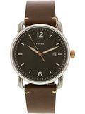Buy Shop Fossil Commuter Grey Dial Brown Leather Strap Watch for Men - FS5417 USA Online