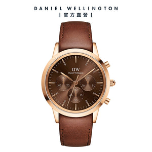 Buy Shop Daniel Wellington Iconic Chronograph St Mawes Brown Dial Brown Leather Strap Watch For Men - DW00100640 USA Online