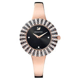 Swarovski Crystal Rose Black Dial Rose Gold Steel Strap Watch for Women - 5484050