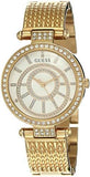 Buy Shop Guess Muse Crystals White Dial Rose Gold Steel Strap Watch For Women - W1008L2 USA Online