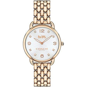 Buy Shop Coach Delancey White Dial Rose Gold Steel Strap Watch for Women - 14502783 USA Online