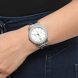 Buy Shop Guess Dazzler Diamonds Silver Dial Silver Steel Strap Watch for Women - W0335L1 USA Online