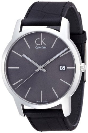 Buy Shop Calvin Klein City Quartz Black Dial Black Leather Strap Watch for Men - K2G2G1C3 USA Online