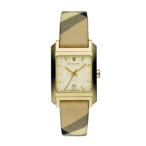 Buy Shop Burberry Nova Gold Tone Square Dial Leather Strap Watch for Women - BU1582 USA Online