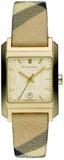 Buy Shop Burberry Nova Gold Tone Square Dial Leather Strap Watch for Women - BU1582 USA Online