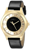 Buy Shop Marc Jacobs Henry Skeleton Black Dial Black Leather Strap Watch for Women - MBM1340 USA Online